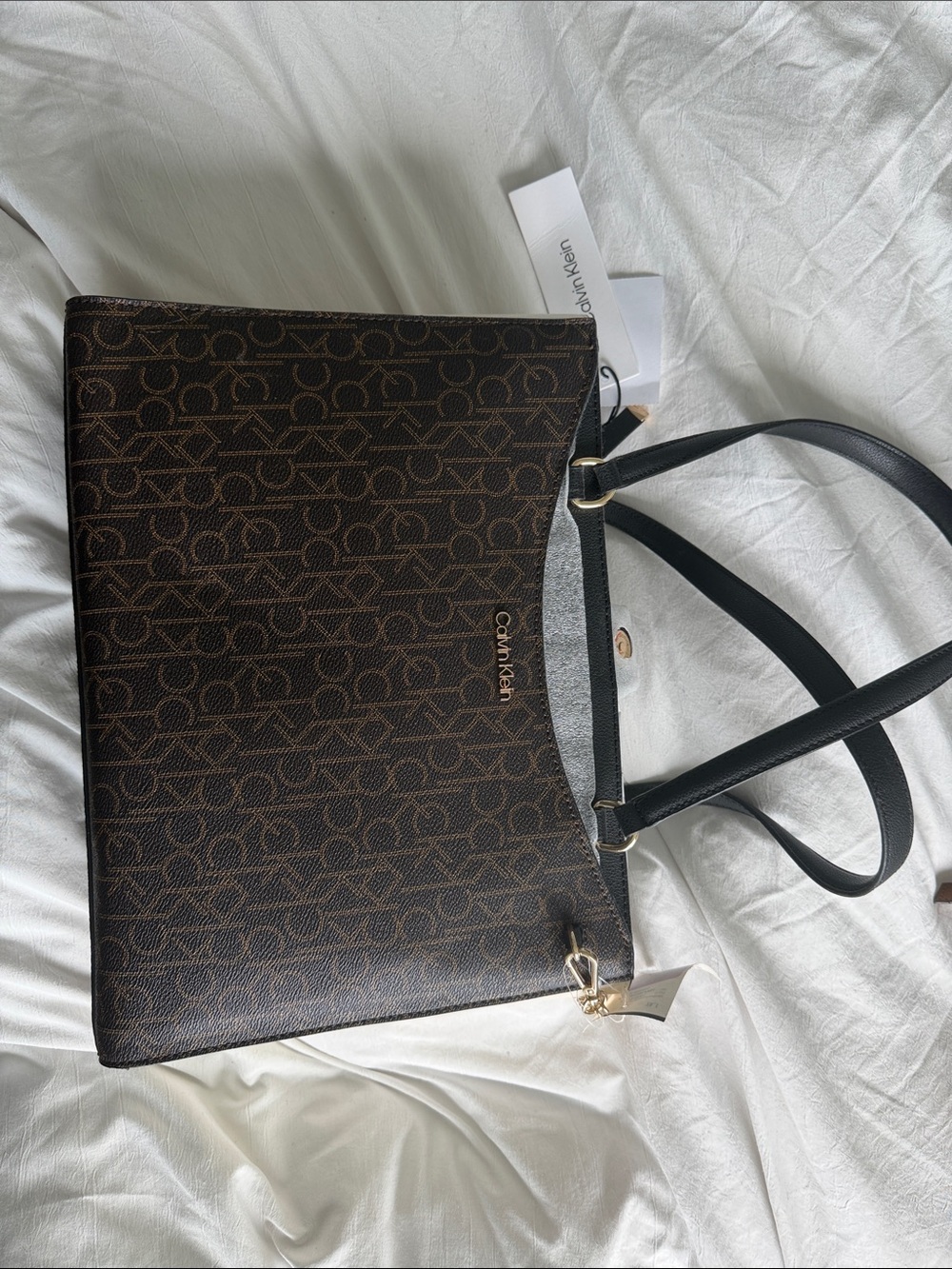 Calvin Klein Brown Monogram Tote Bag